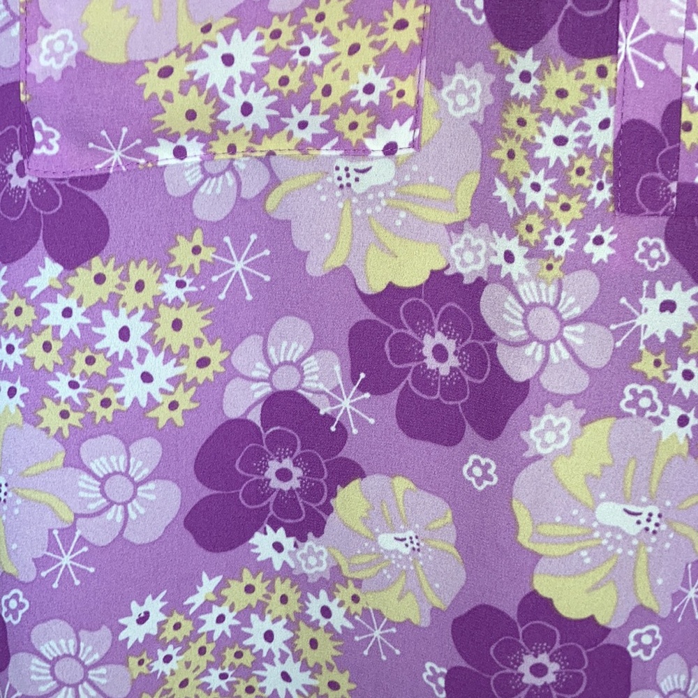 Architect retro floral print on front w pockets sleeveless 2X - Picture 6 of 17